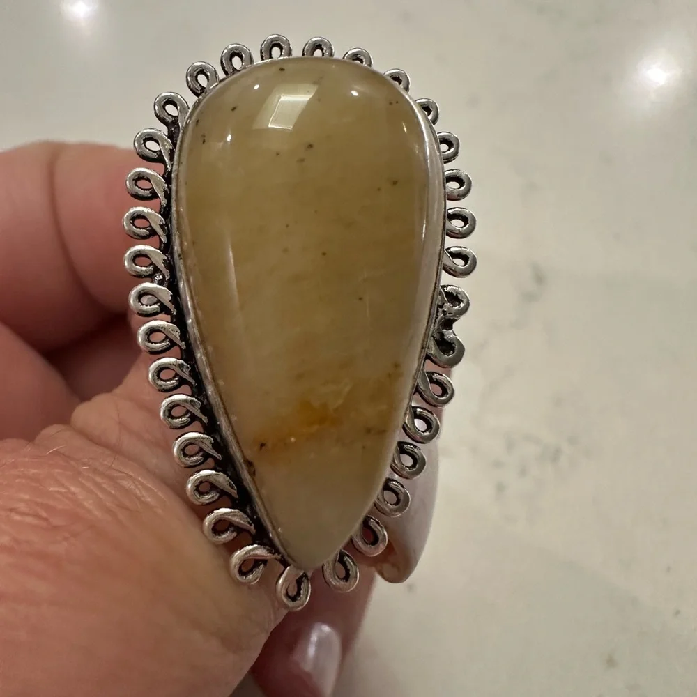 NWOT Natural Gemstone Sterling 925 Silver Ring- Sz 11 - Picture 2 of 6